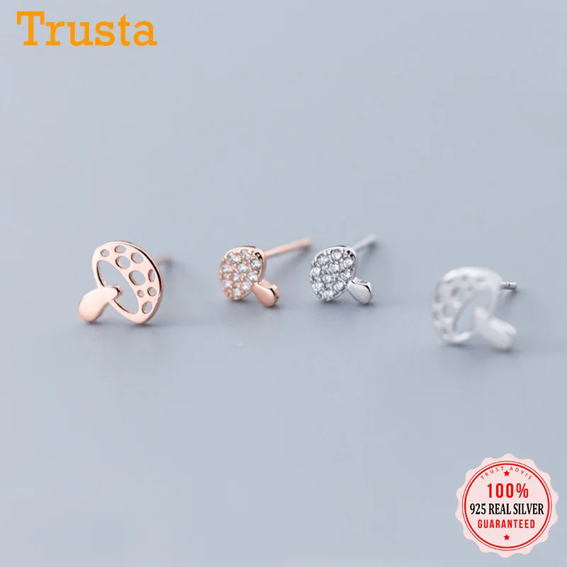 Серьги гвоздики Trusta с фианитами 100% дюйма|Серьги-гвоздики| |