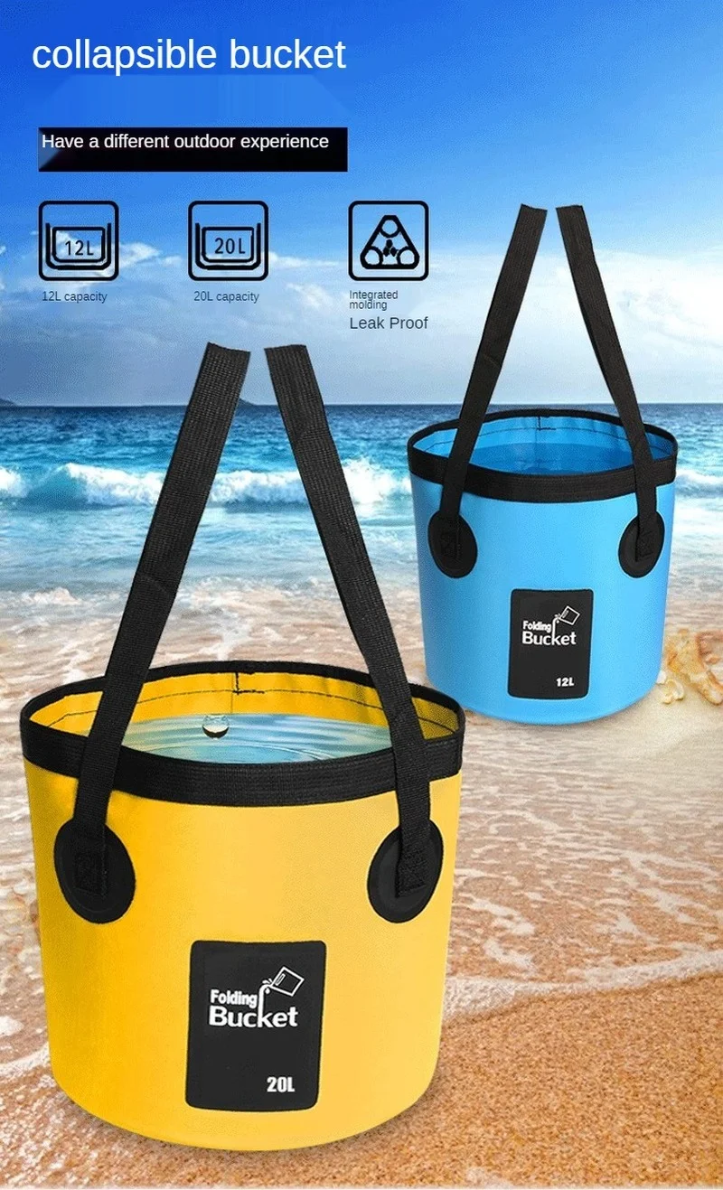 

12L 20L portable bucket water storage bag storage bag waterproof water bag fishing folding bucket collapsible bucket