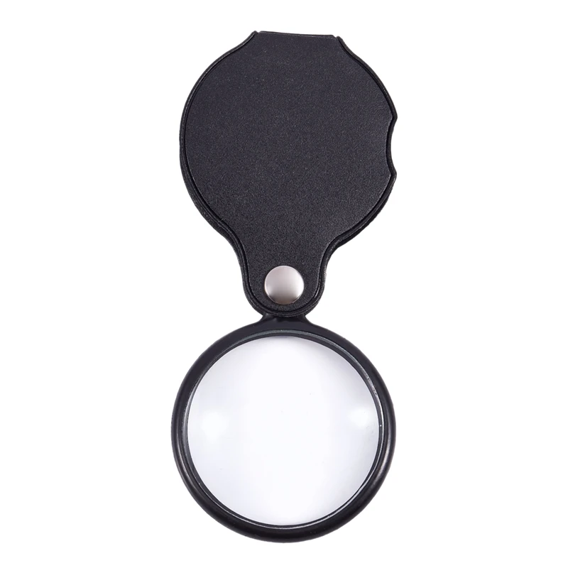 

4X Round Shape Foldable Pocket Spiegel Magnifying Glass Black