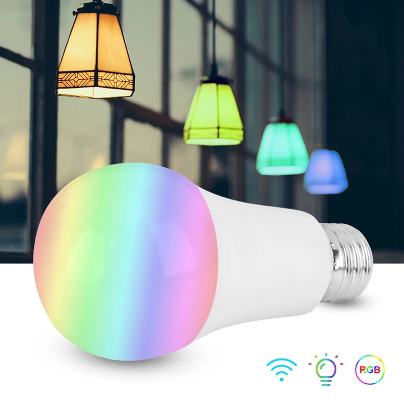Умная светильник ная лампа B22 E27 10 Вт Wi-Fi RGB работает с Alexa/Google Home 85-265 в + белый