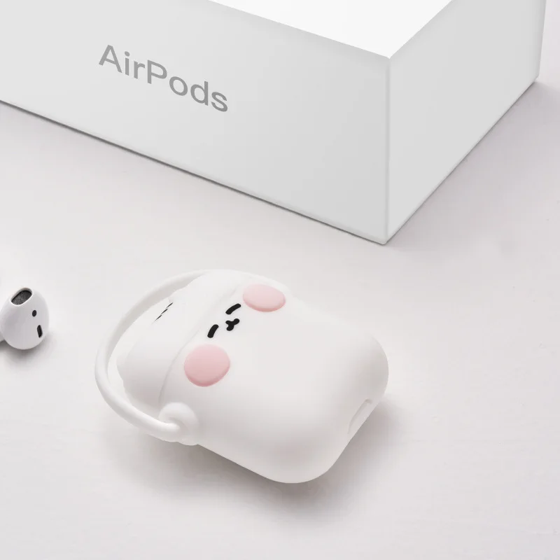Милый стильный мягкий силиконовый чехол для наушников AirPods Apple беспроводная bluetooth