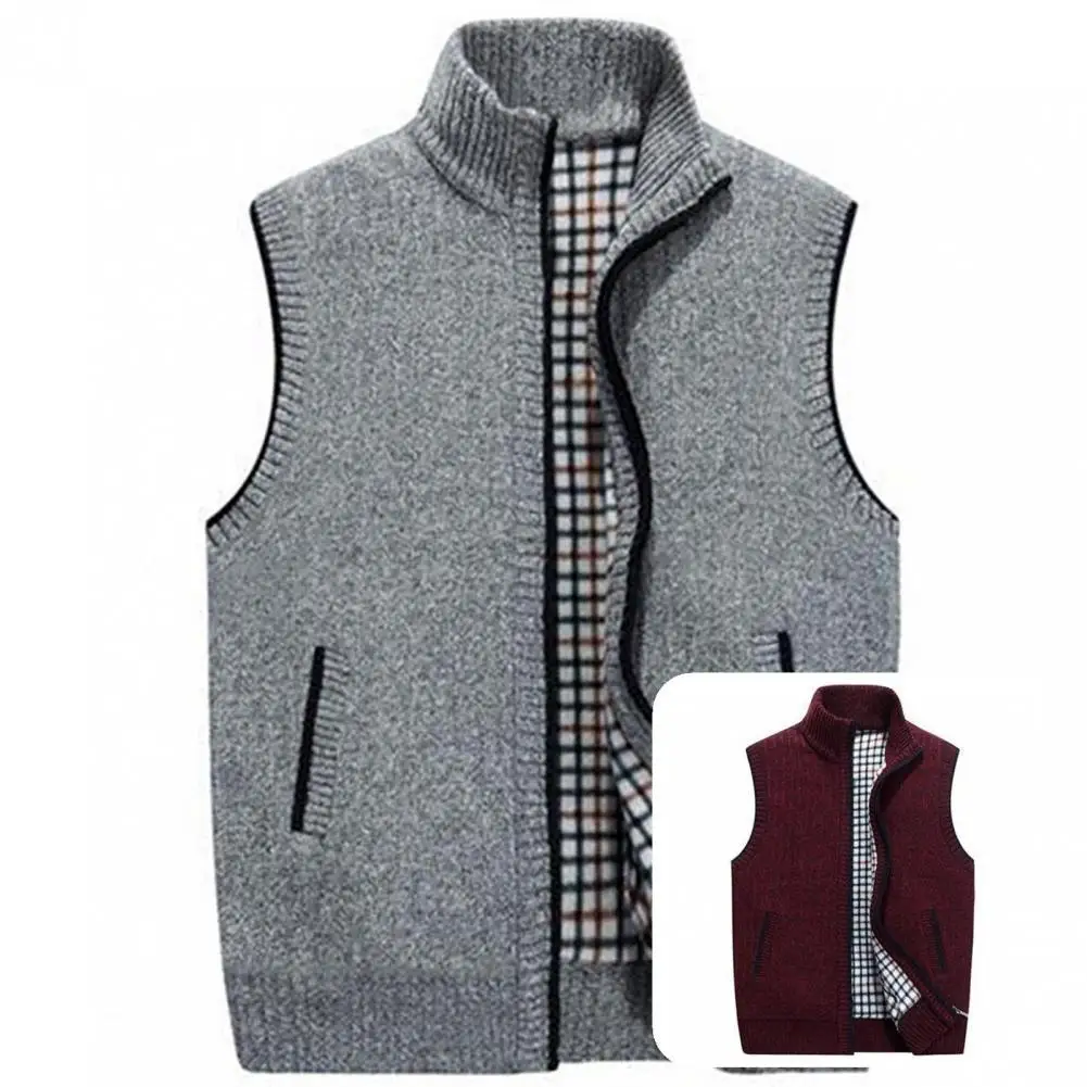 

Кардиган стильный Осенний жилет с отличной строчкой утепленный мужской жилет без рукавов для повседневной носки