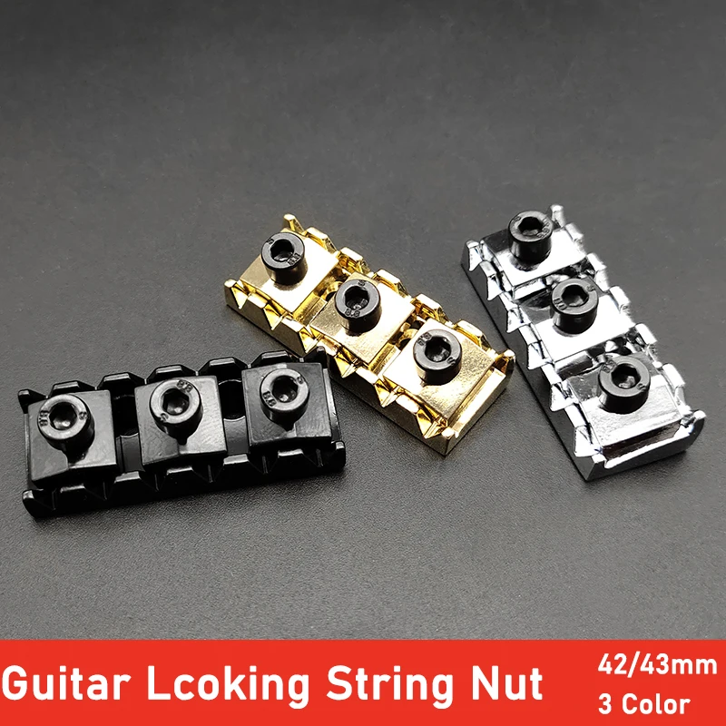 42mm 43mm gitarre tremolo brücke locking mutter elektrische gitarre locking string brücke mutter schwarz gold chrom free global shipping