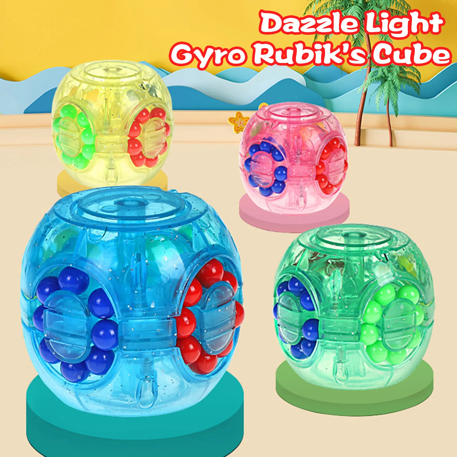 

Funny Educational Kids Toys Crystal Hamburg Cube Spin Fingertip Gyroscope Intellectual Development Stress Decompression Toys