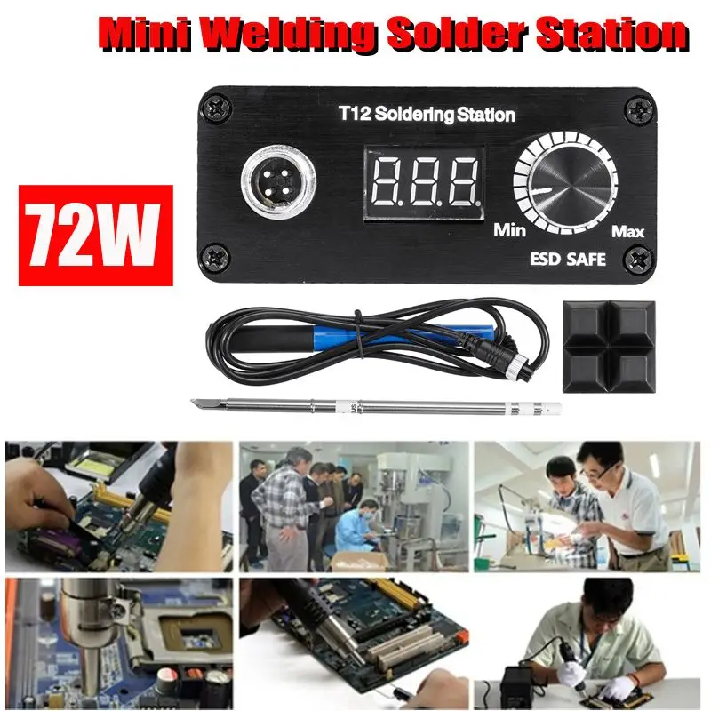 Мини T12 цифровая паяльная станция T12-942+ пистолеты горячего воздуха электронный сварочный Утюг STC OLED паяльник