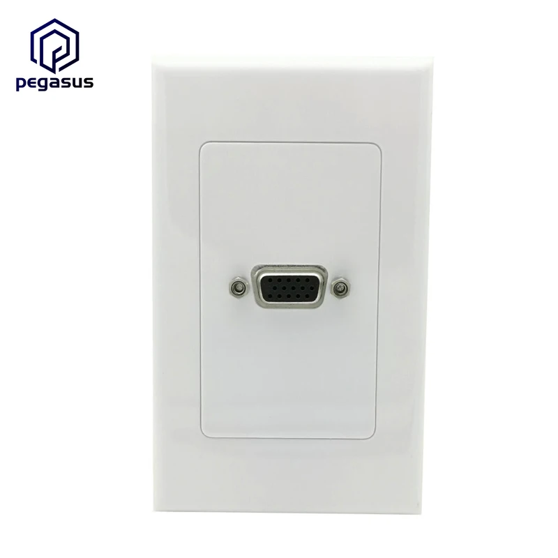 VGA SVGA 15Pin женская домашняя ТВ AV настенная розетка видеорозетка белая пластина ABS -