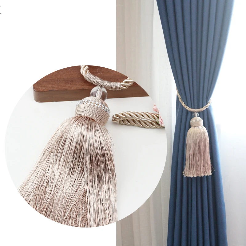 

1pc Tieback Long tassel High Quality Diamond Home Good curtain Accessory Beaded Curtain tieback tassel