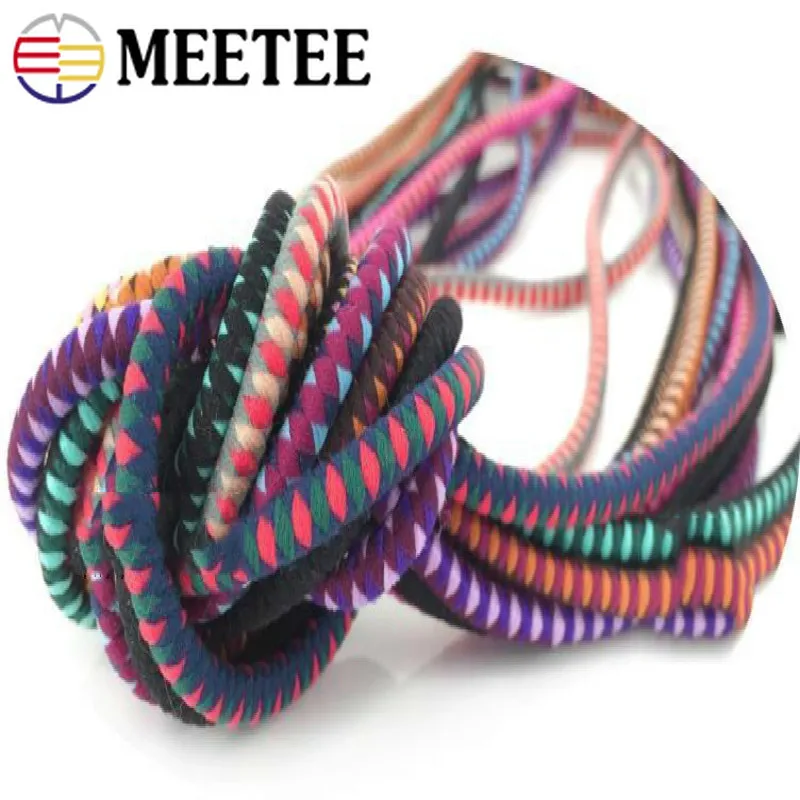 Meetee 4 метра 5 мм цветная эластичная резинка сделай сам Ручная Веревка завязанное