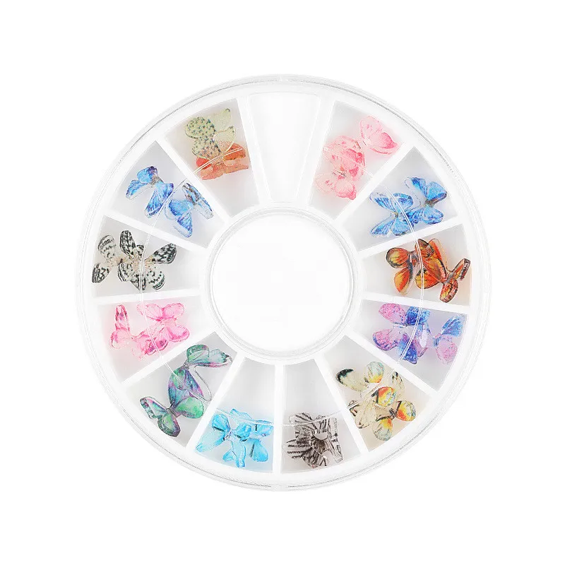

Nail Art 3D Butterfly Jewelry Heat Shrinkable Film Finished Small Butterfly Mini Nail Decoration Small disc package