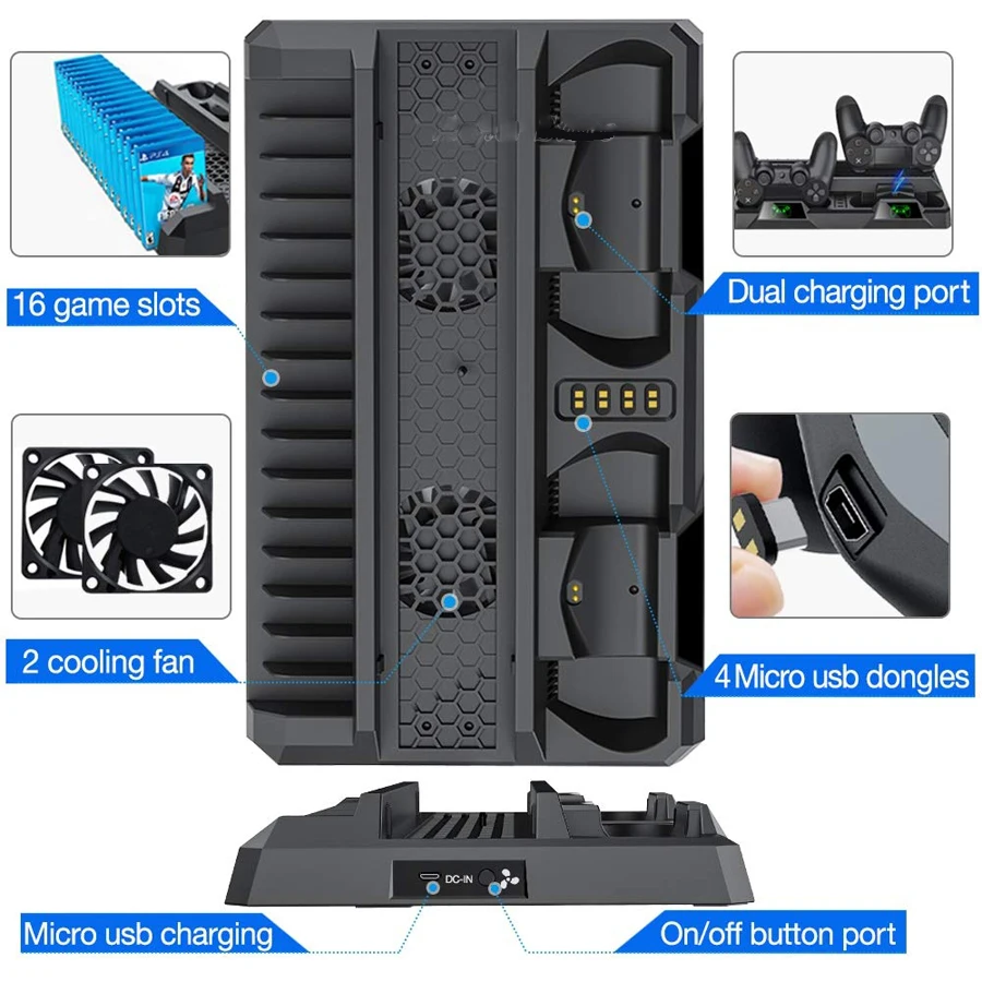 Подставка с охлаждающим вентилятором кулер двойной контроллер зарядное