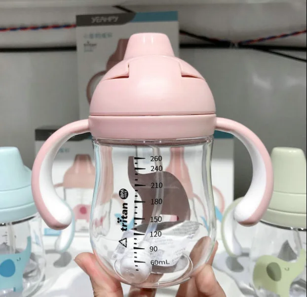 Детская бутылка с соломенной ручкой для обучения питьевой воде детская чашка