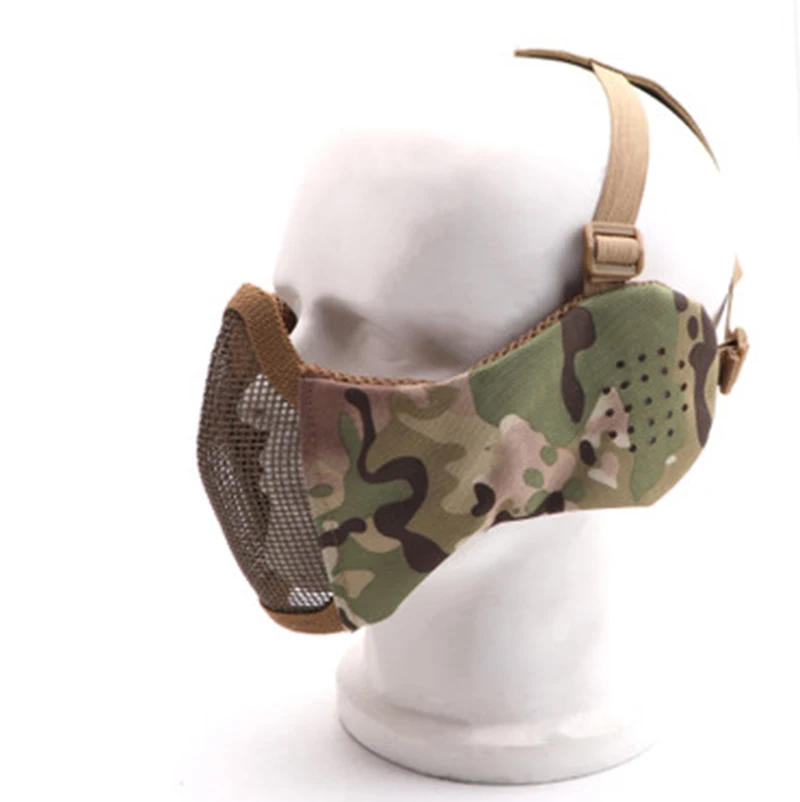 Тактическая полумаска Ушная маска для пейнтбола стрельба Охота защита Открытый