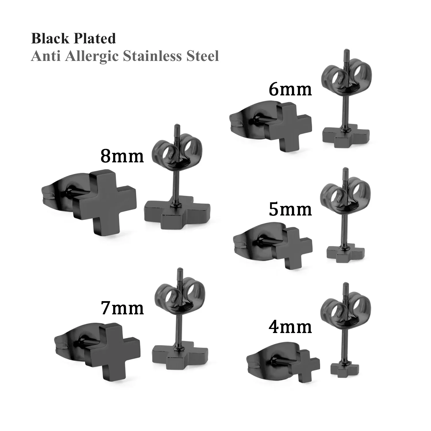 Женские серьги-гвоздики из нержавеющей стали 4-8 мм | Украшения и аксессуары