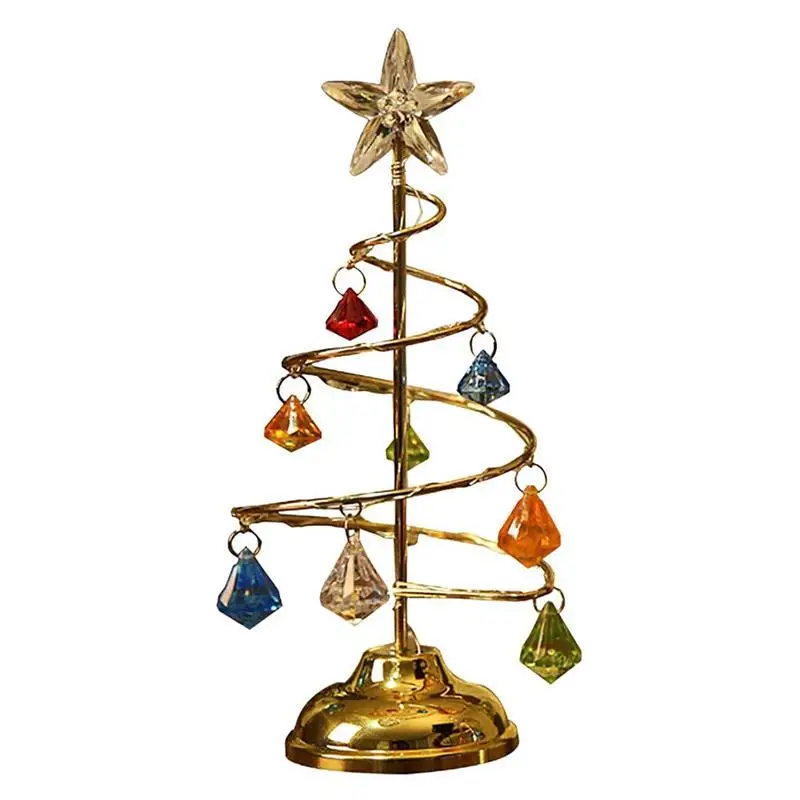 

Christmas Tree Crystal Lights Table Lamp Christmas Decoration For Holiday Home Battery Operated LED Copper Wire Christmas Lights