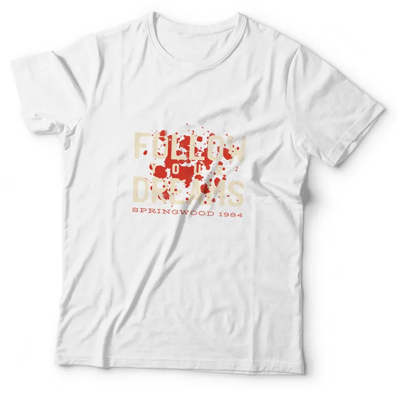 

Женская футболка с круглым вырезом, коротким рукавом и надписью