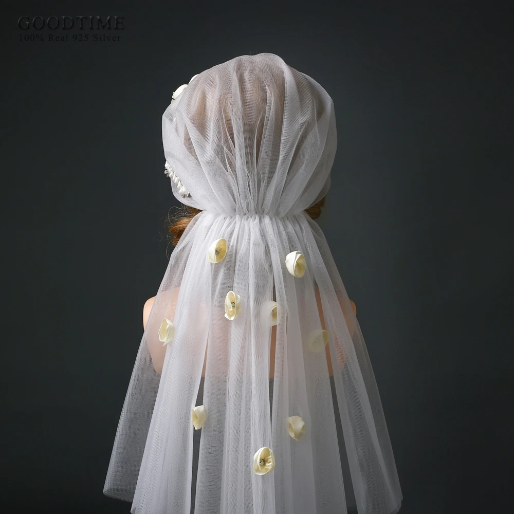 

Благородный Свадебные фатиновое кружевное платье с цветочным рисунком шляпа Фата невесты свадебная фата Фата Свадебные украшения для воло...