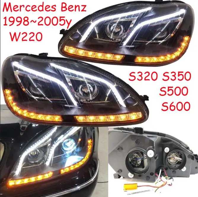 Mercedes Benz W220 1 комплект 1998~ 2005 автомобильный бампер головной свет для Mercedes Benz w220 фара S280 S320 S350 S500 S600 светодиодный DRL скрытый туман для W220 фары - Цвет: Mercedes Benz W220