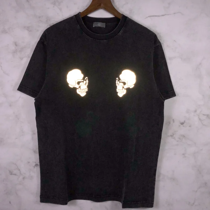 

Летняя стильная Светоотражающая футболка с черепом для мужчин и женщин, футболки с тревисом Скоттом, КАКТУСОМ, Джеком, одежда для футболок