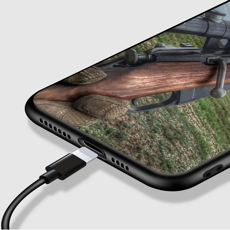 

Handgun Gun BUllets For iPhone 12 Pro Max Mini 11 Pro XS Max X XR 6S 6 7 8 Plus 5S Soft Black Phone Case