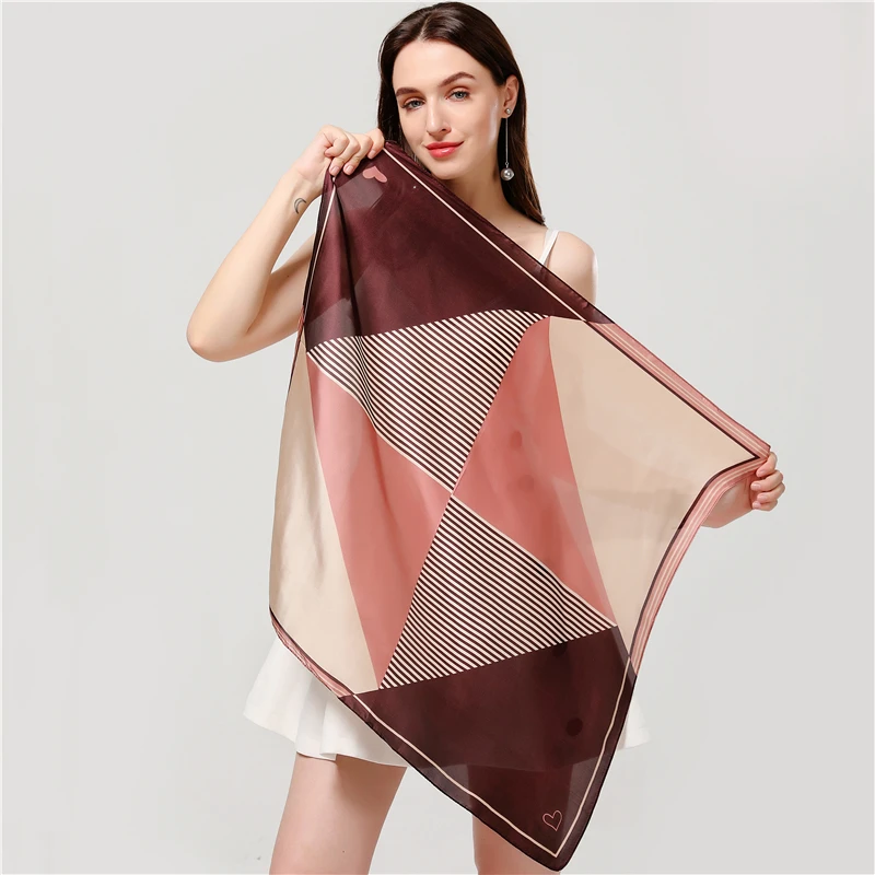 

2021 luxury brand silk scarf square lady office head neck small scarves for women foulard hair stoles Handkerchief