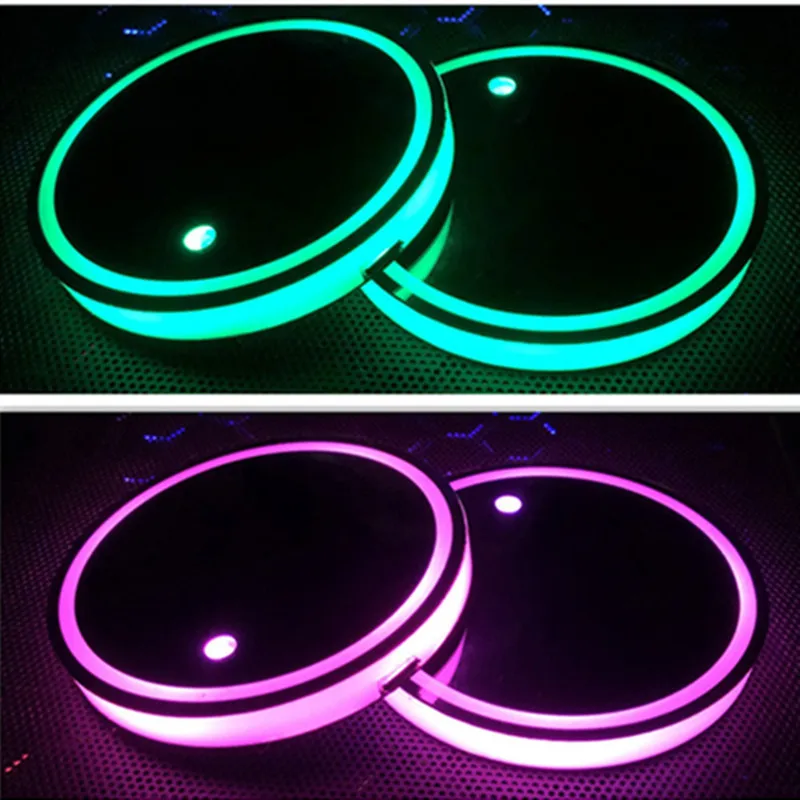 7 цветов, светодиодная подсветка, подставка для бутылки с водой, аксессуары для Nissan/Opel/Suzuki/Citroen/Peugeot/Audi/BMW/Buick