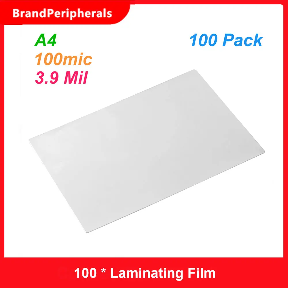 100 шт./компл. A4 ламинирующей пленки мешки листа с защитой от 3.9mil для Фотобумага