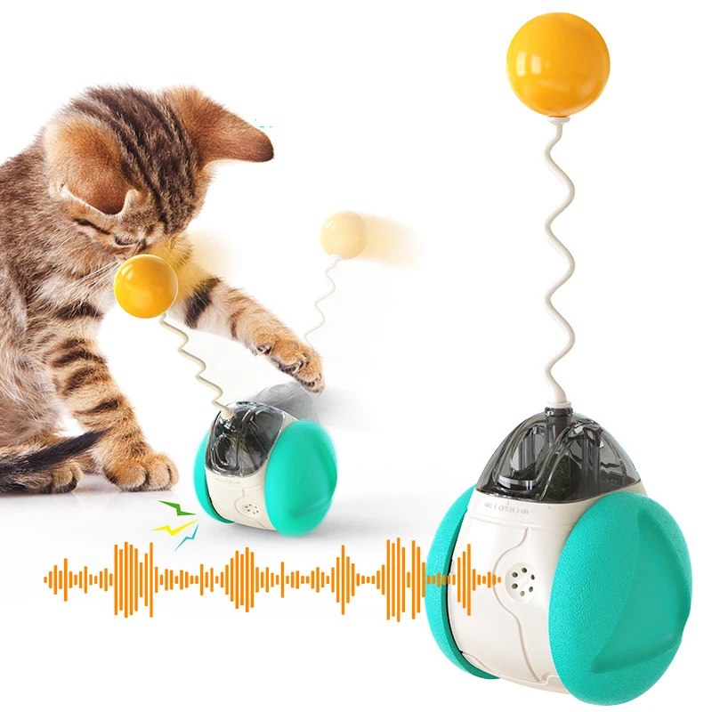 

Squeak Turntable Swing Cat Toys Interactive With Balance Body Catnip Tumbler Ball Toys Adjustable Kitten Cats Accessories