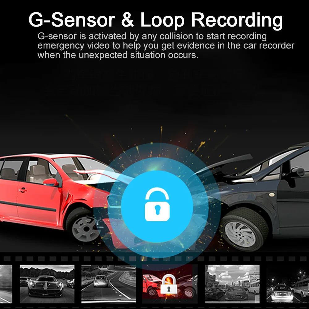 Автомобильный видеорегистратор LEEPEE G-sensor WDR с сенсорным экраном автомобильные