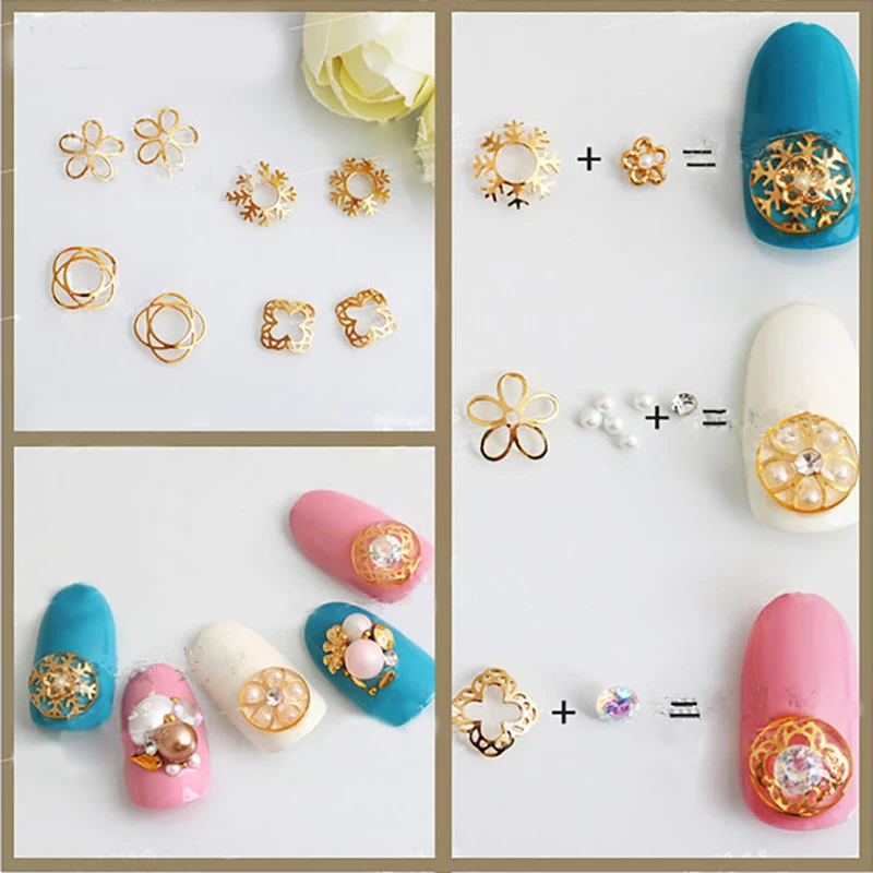 

10 шт. Золотое Металлизированное украшение для ногтей 3D наклейка блестящая переводная наклейка Золотая проволока и золотой снег