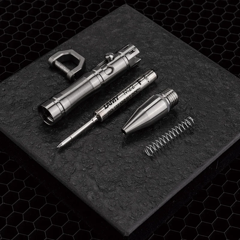 spesifikasi EDC Mini Bolt Pena Taktis Portable Titanium Alloy Tanda Pena Outdoor Baut Pen