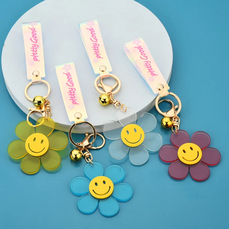 

2021 Cute Sweet Sunflower Airpods Accessories Resin Rubber Keychain For Women Trinket Key Chains Car Keyring Pendent Anime