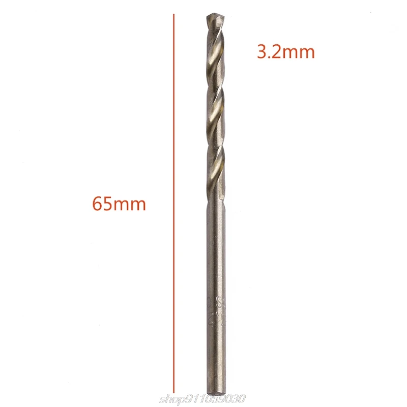 

10Pcs 3.2mm M35 Round Shank HSS-Co Cobalt Twist Drill Spiral Drill Bit D17 20 Dropshipping