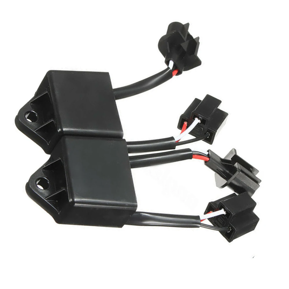 

2PCS H13 To H4 Anti-Flicker Decoder Round LED Headlight Kit For Jeep Wrangler JK