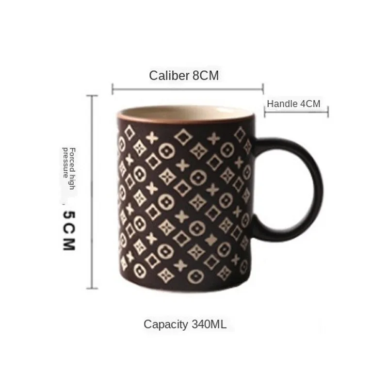 

Italian Classic Style Creative Retro Mug Matte Ceramic Coffee Cup Breakfast Cup Couple's Tea Cups Mug Western Eco Friendly Trump