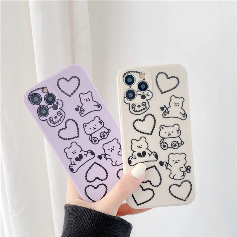 

Cartoon Silicone Soft Phone Case For iPhone 7 8 Plus 2020 SE X XR XS Max 11 11Pro Max 12 12Pro Max Pro Mini Case Capinha Shell