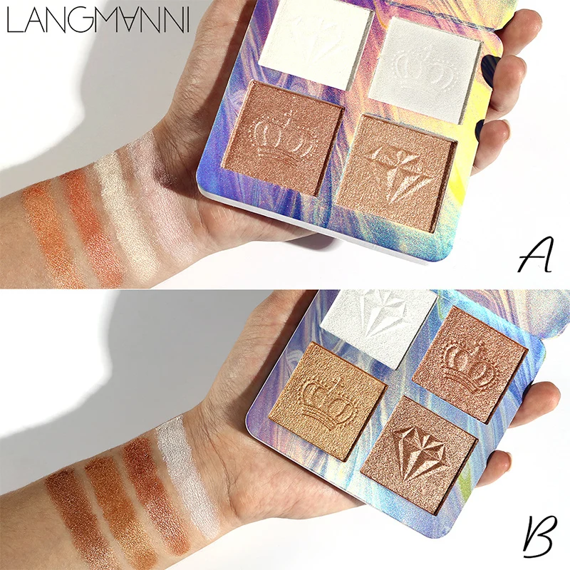 Палитра блестящих перламутровых хайлайтеров 4 цвета| |