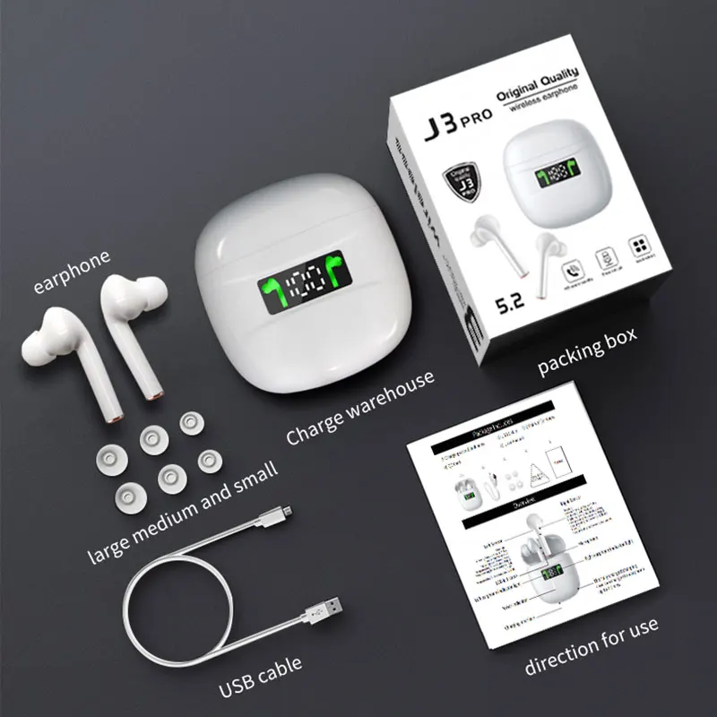 

Wireless Bluetooth 5.2 Earphone IPX7 Waterproof HiFi Stereo Sound Headphones Earbuds Built in Mic Sport Headset Touch Control