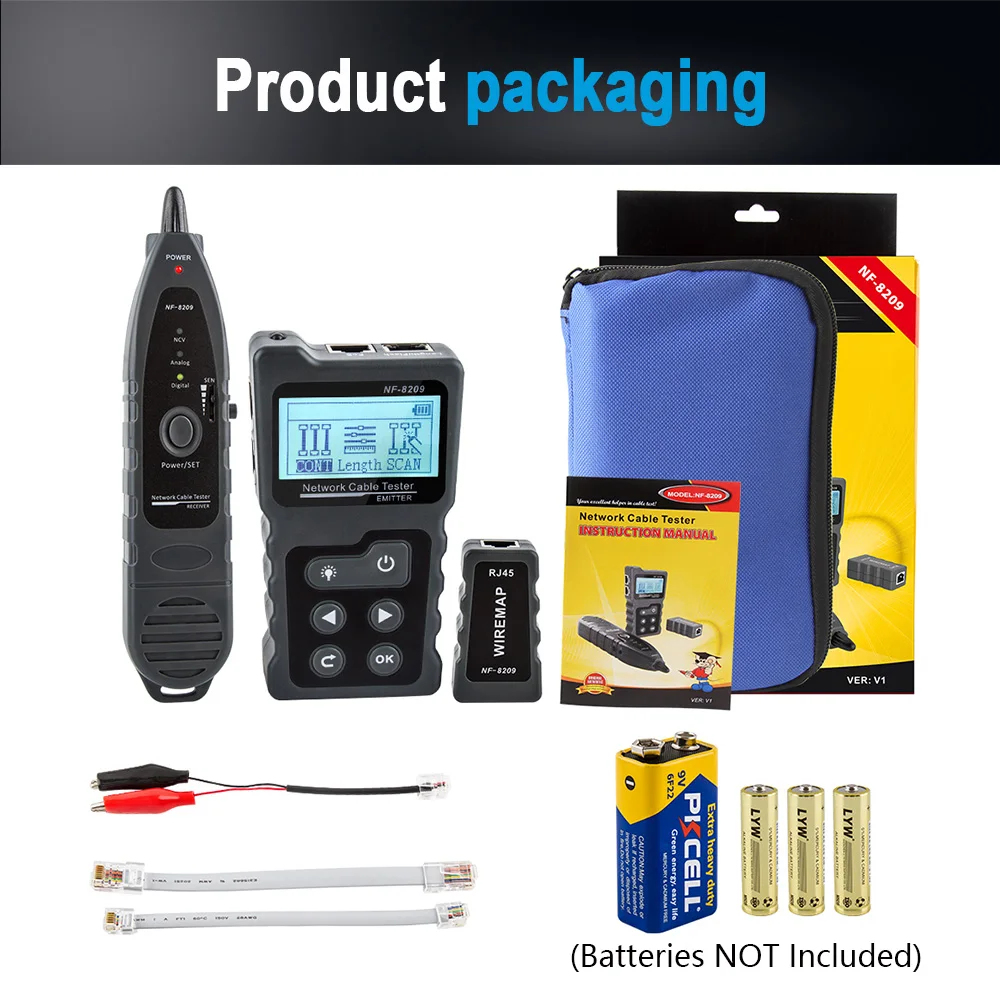 Тестер сетевого кабеля Многофункциональный ЖК-дисплей проводный трекер PoE