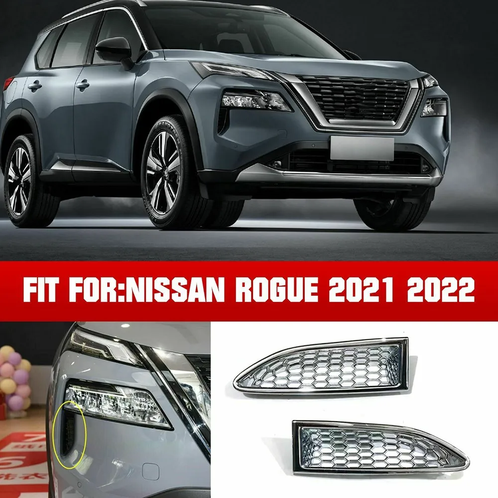 

For Nissan Rogue 2021 2022 2 Pcs Front Fog Light Lamp Trim Covers Front Reflector Fog Light Lamp Trim Cover
