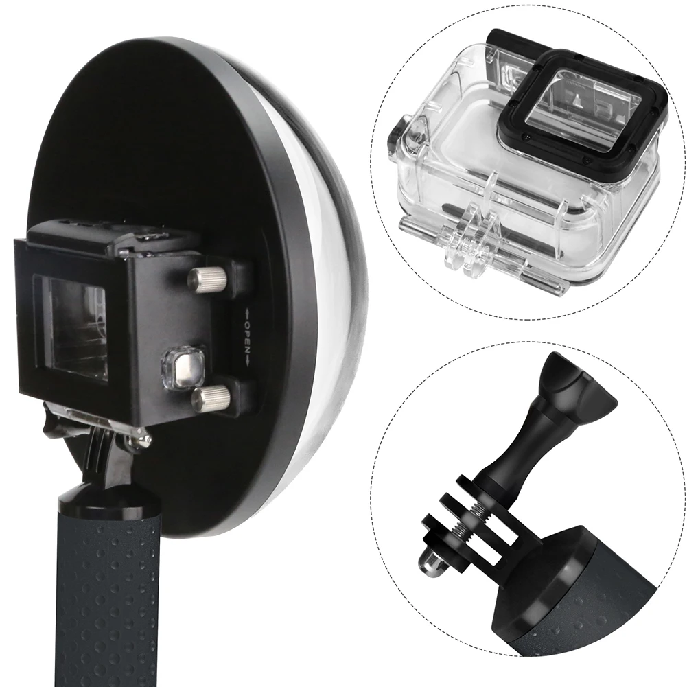 Подводный купольный порт для GoPro Hero 7 6 5 черный с Поплавковым захватом