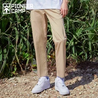 pioneer camp 2021 solid casual pants men cotton slim straight black khaki gray blue mens trousers xxx123047