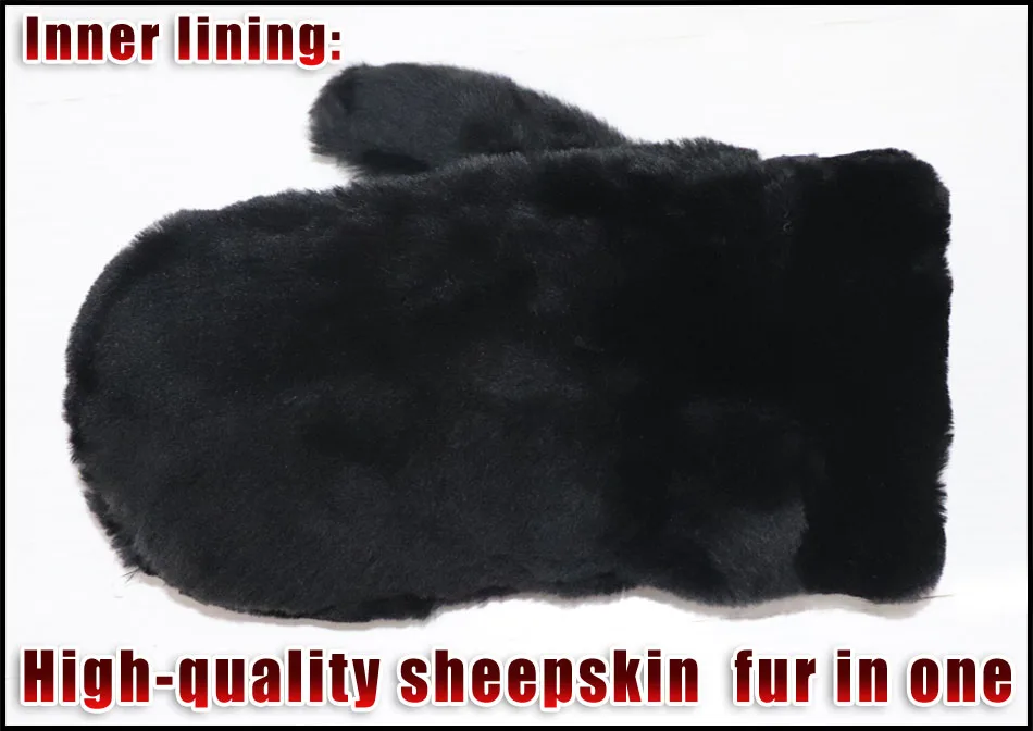 Перчатки из овчины для мужчин и женщин кожаные варежки зимние ветрозащитные