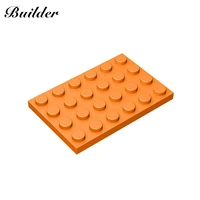 little builder 3032 moc thin figures bricks 4x6 dots 10pcs building blocks diy creative assembles particles toys for children