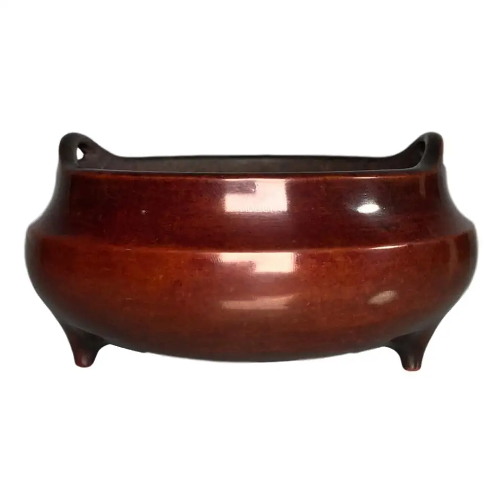 

LaoJunLu реальные красный Медь жилеткой-обманкой и красный Ладан горелки украшения [Модель: Ming Xuande лет], высота 6,8 см имитация