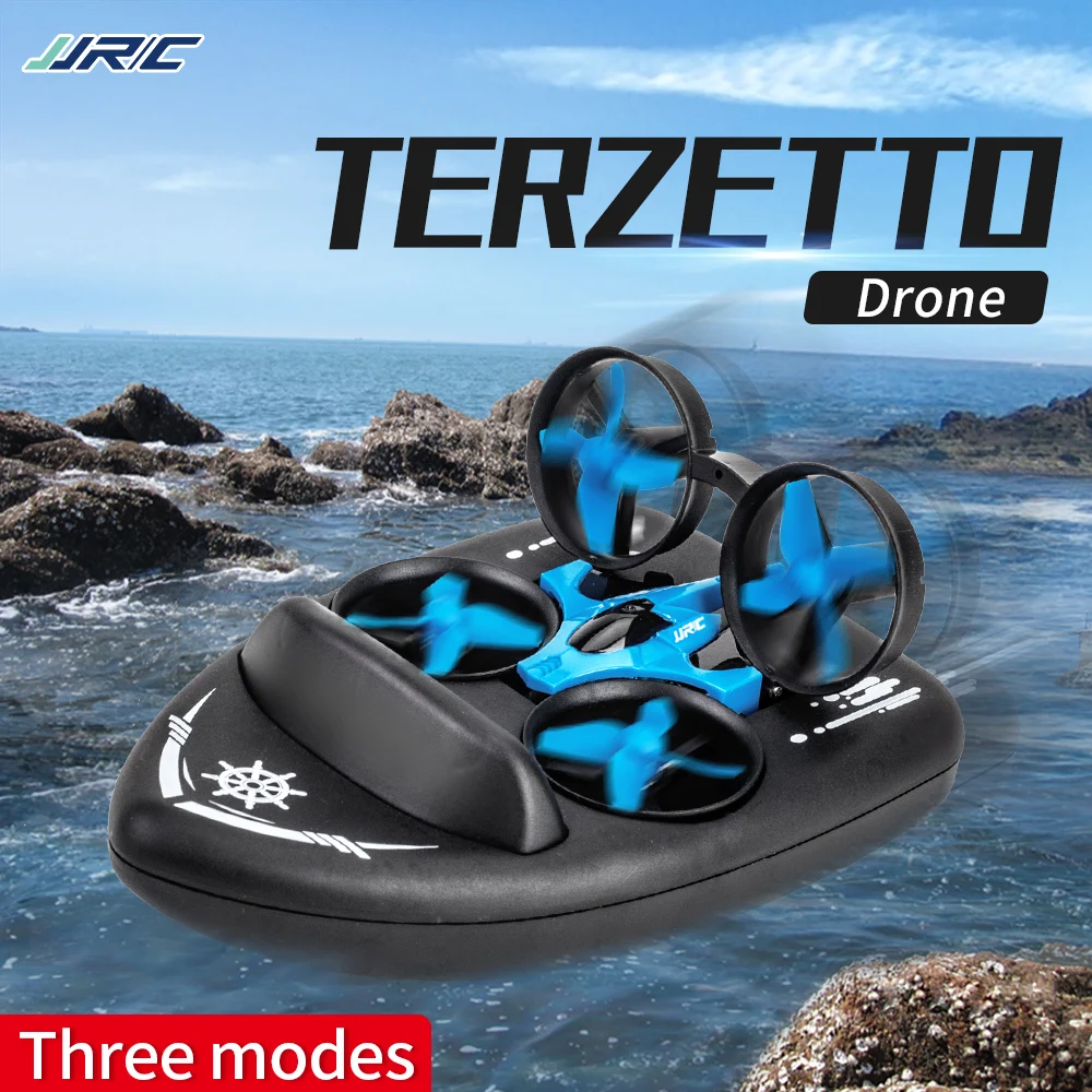 Дрон JJRC H36F TERZETTO 3 в 1, лодка, автомобиль, водный, воздушный режим, 3-режимный режим удержания высоты, Безголовый режим, Радиоуправляемый квадрокоптер, вертолеты, игрушки