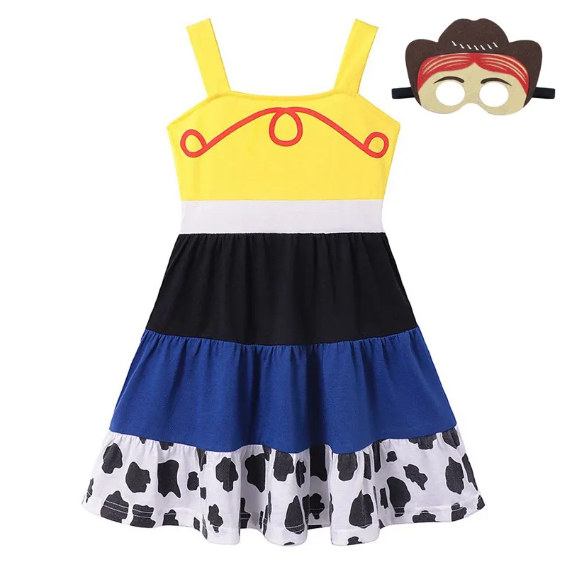 Jessie Dress 01 Mask VOGUEON Toy Story 4 Woody Bo платье-пачка с маской для девочек Forky Buzz Lightyear Jessie нарядное платье костюм на Хэллоуин - Цвет: Jessie Dress 01 Mask