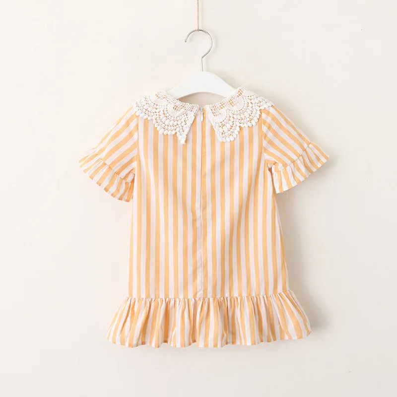 Новинка 2020 года платья для девочек летнее платье в полоску с короткими рукавами