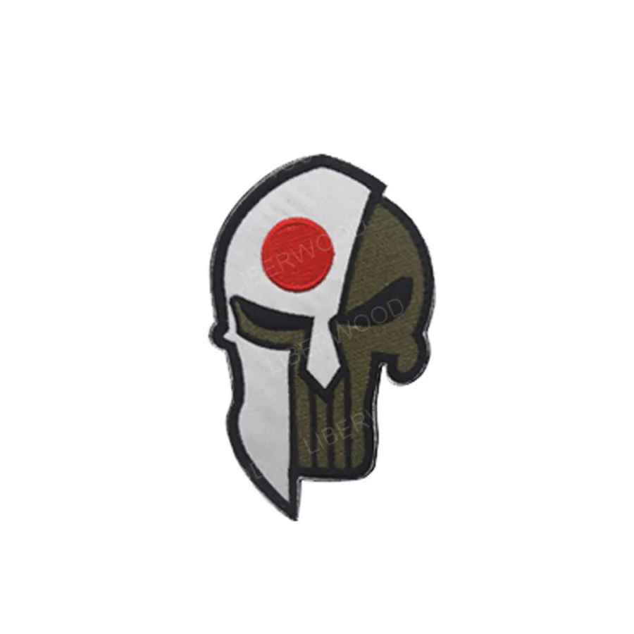 Japan Spartan Каратель Спартанский череп шлем Россия Американский Израиль Канада Испанский Великобритания Чешский Немецкий флаг патч тактический боевой дух нашивки значки - Цвет: Japan Spartan