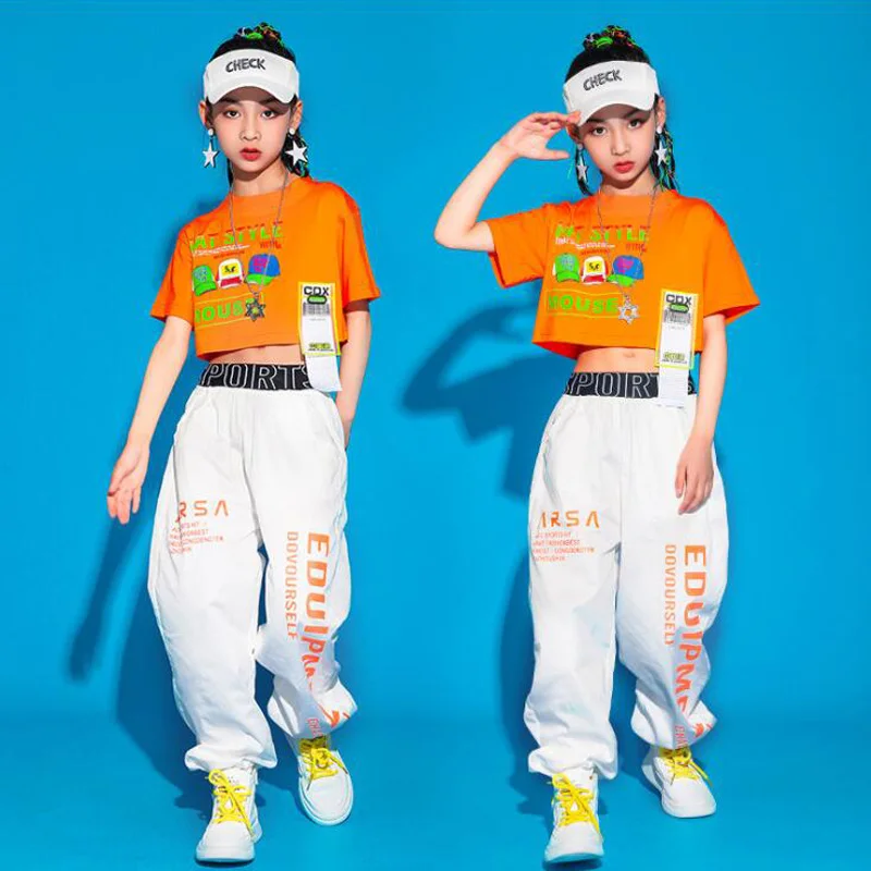 

Kids Hip Hop Clothing Concert Outfits Crop Tank Tops Tshirt Streetwear Pants For Girls Carnival Jazz Show Dance Costumes Clothes