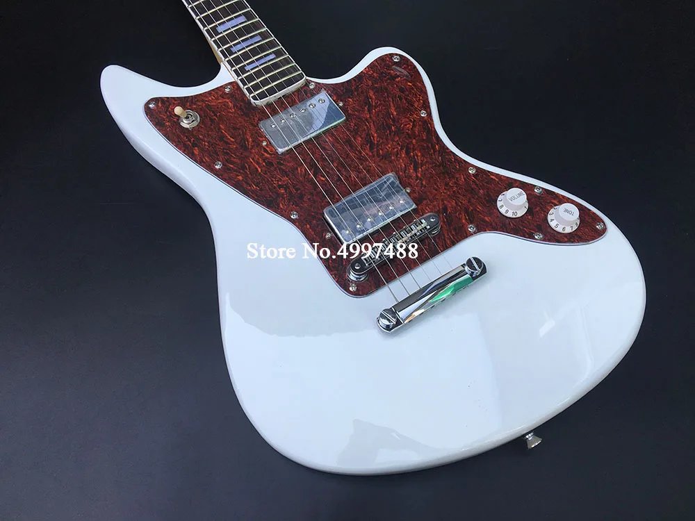 Высококачественная электрическая гитара белая краска фиксированный мост